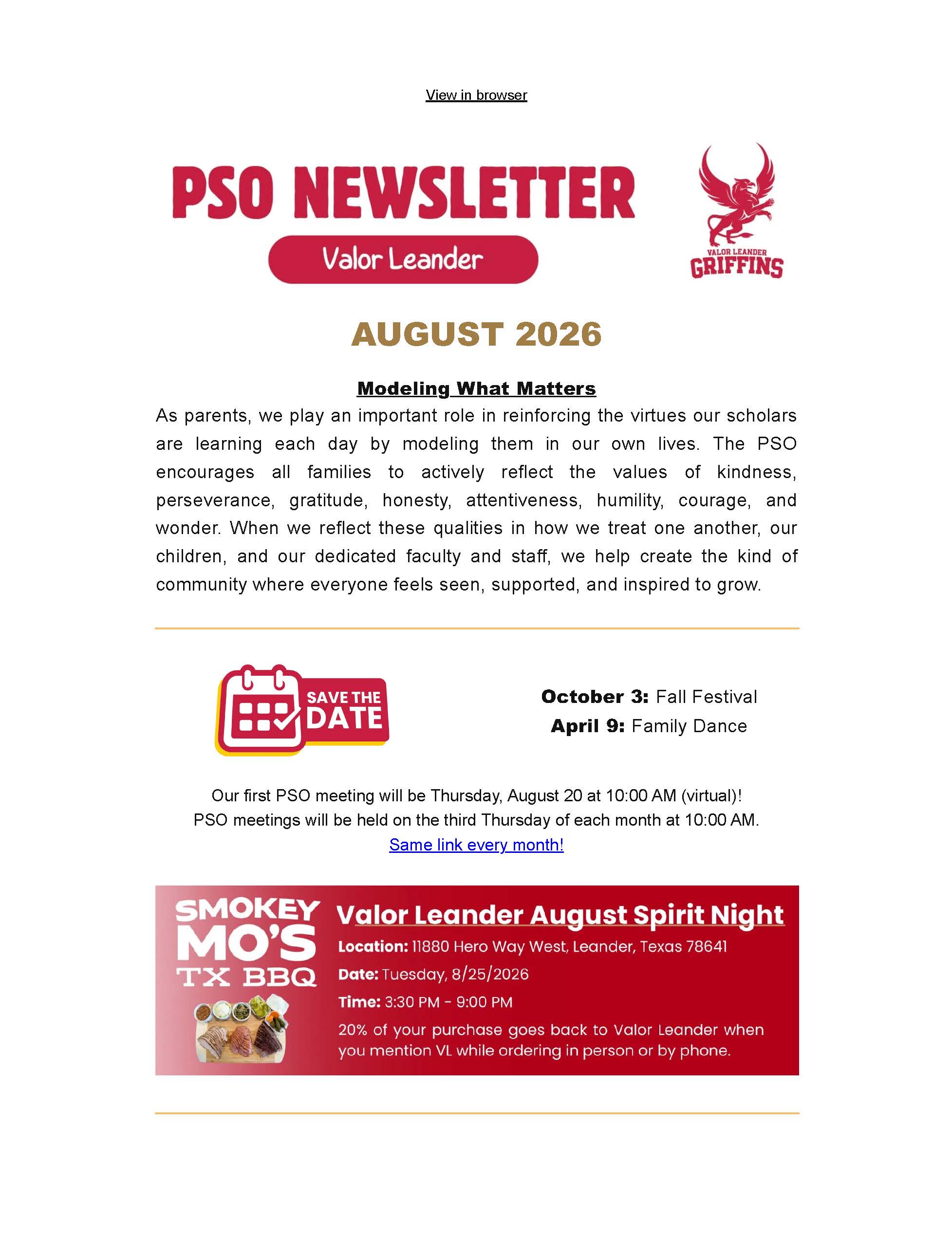 August 2026 Newsletter